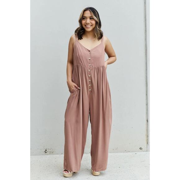 Heyson All Day Full Wide Leg Button Down Jumpsuit Size 2XL NWT - Picture 7 of 10